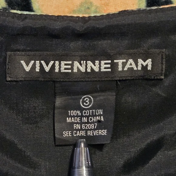 Vivienne Tam Vintage 90s Cotton Velvet Buddha Asian Midi Skirt - Picture 4 of 14